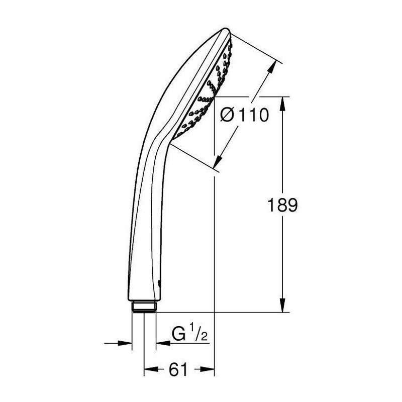 Grohe shower vitulio joy, 1 jet, 110mm shower head, anti-burlûre and