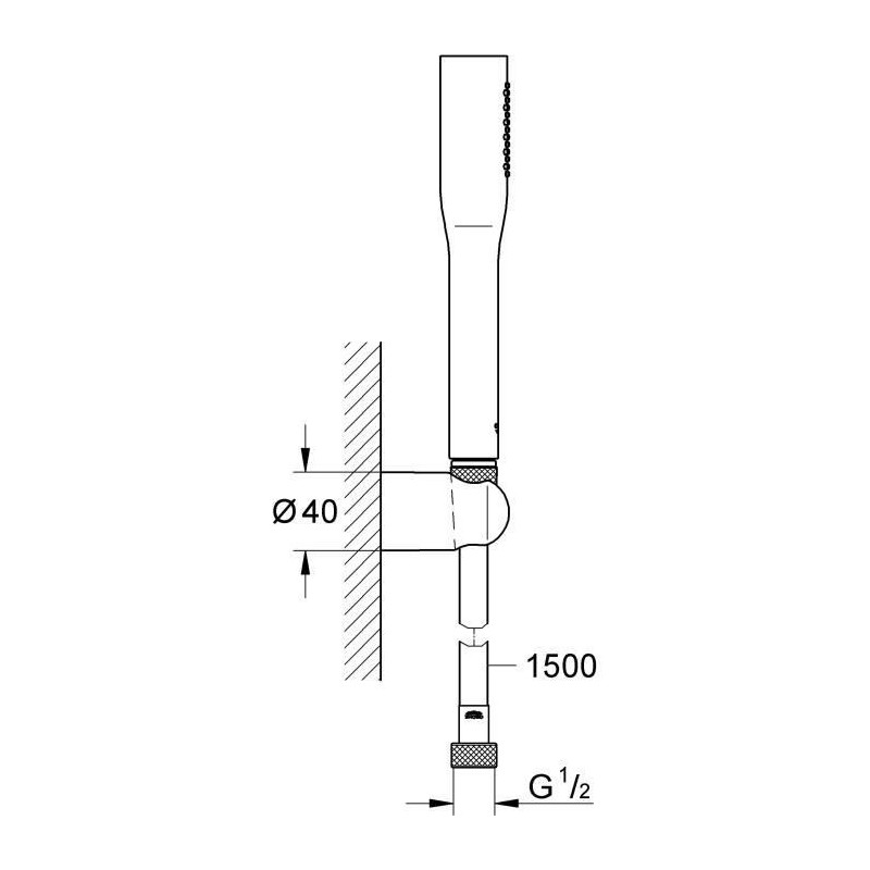 Grohe Vitalio Get Stick shower set, shower head, flexible 1500mm showe