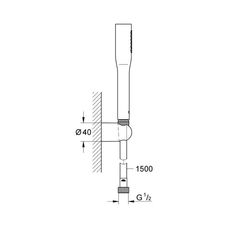Grohe Vitalio Get Stick shower set, shower head, flexible 1500mm showe