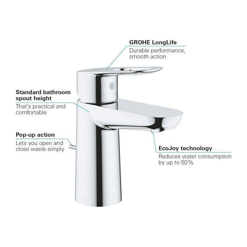 Baulop monocommiame sink mixer Size S - Grohe - 23335000
