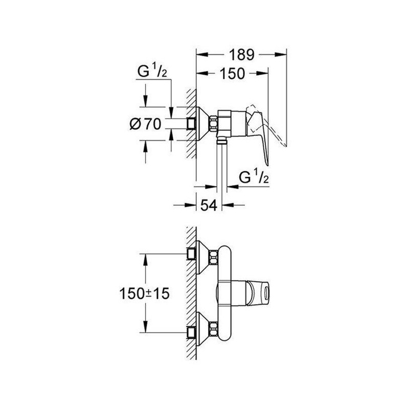 Modern shower mixer Bauloop