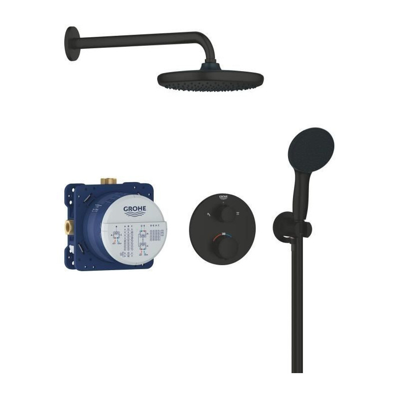Built-in shower set - 1 + 2 jets - Thermostatic mixer - GROHE - 348832