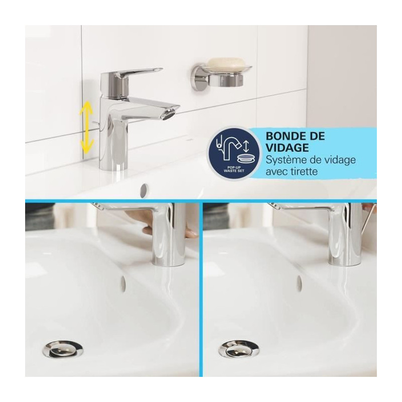 Single-lever basin mixer - GROHE Start - 234552432 - Matt black - Size