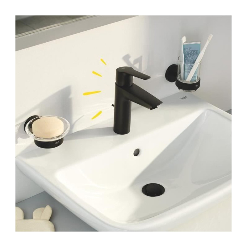 Single-lever basin mixer - GROHE Start - 242092432 - Matt black - Size