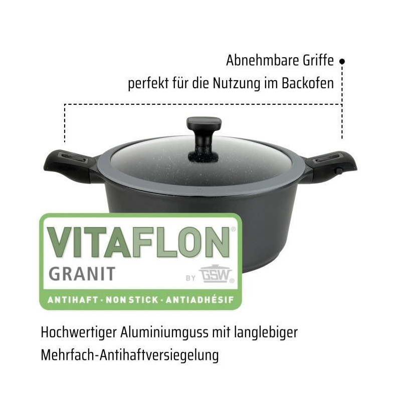 Cast aluminum pot - GSW - EASY CLICK - 20 cm - Induction