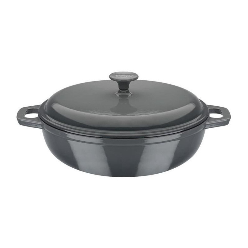 Solid cast iron casserole dish - GSW - GRAY SHADOW - 30 cm - Round - I