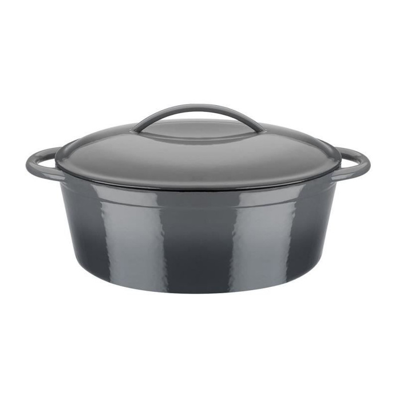 Solid cast iron casserole dish - GSW - GRAY SHADOW - 33 x 25 cm - Oval