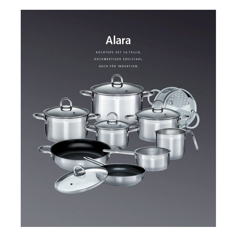 GSW Alara - Stainless steel cookware set 14 pieces - All heat sources