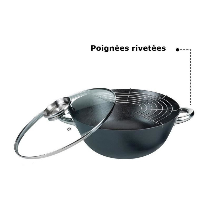 5-piece multi-function wok - GSW - 860956 - Cast steel - 32 cm - Suita
