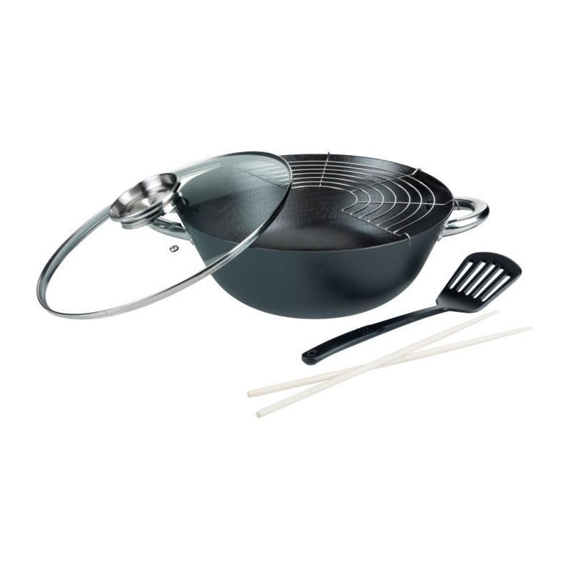 5-piece multi-function wok - GSW - 860956 - Cast steel - 32 cm - Suita