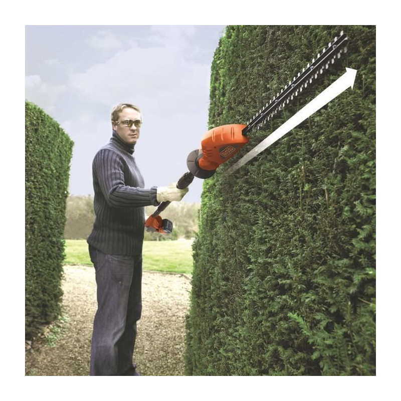 Black+Decker Long-range hedge 43 cm 18v 2 Ah GTC1843L20-QW-Shaped blad
