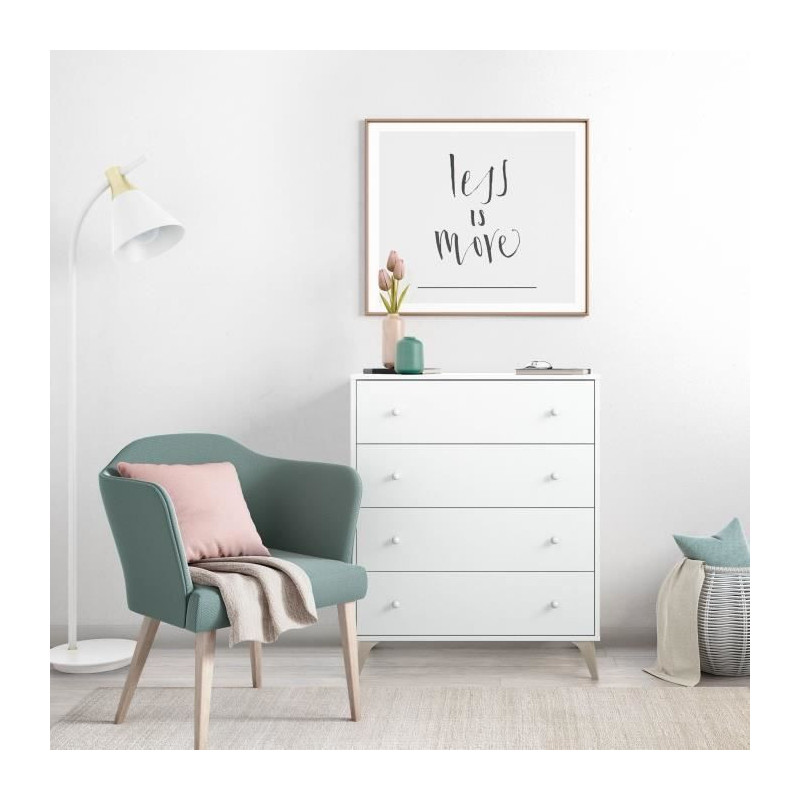 Chest of drawers - Sweet - 4 drawers - White - 95 x 77.5 x 40 cm