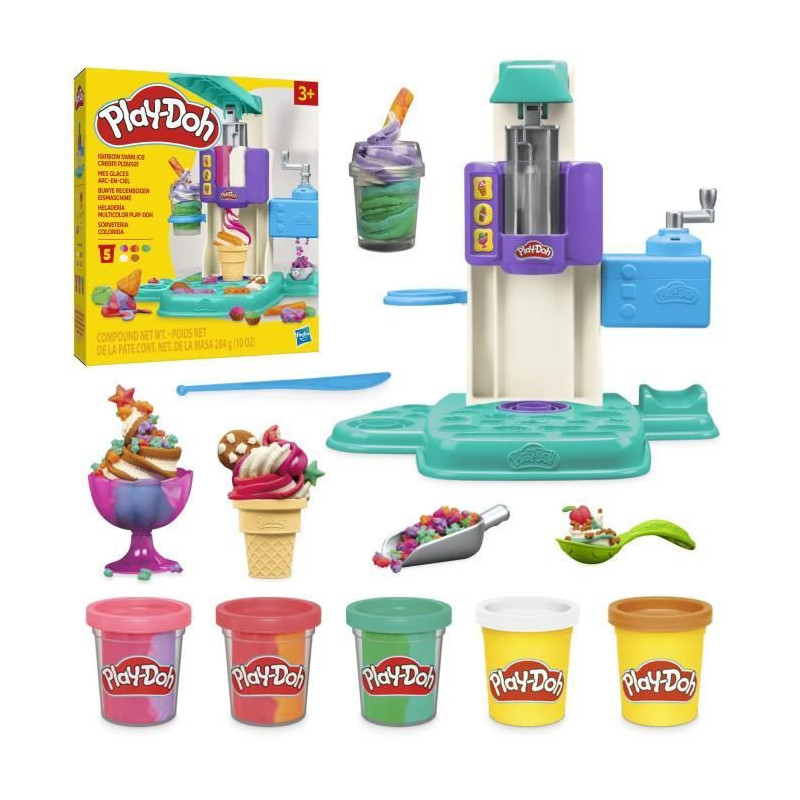 Play-Doh Rainbow Ice Cream Playset with Modeling Clay