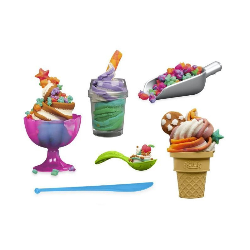 Play-Doh Rainbow Ice Cream Playset with Modeling Clay