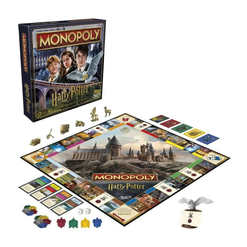 Monopoly Harry Potter Edition, Board Game, Magical Adventures at Hogwa