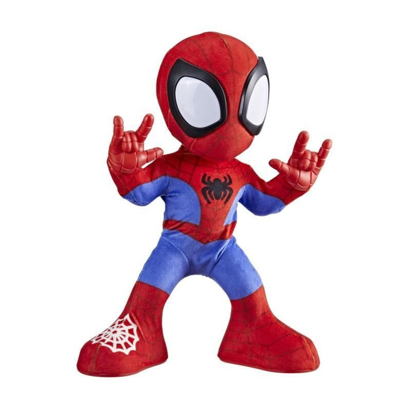 Spidey dances and crawls, interactive plush with music and sounds, sup