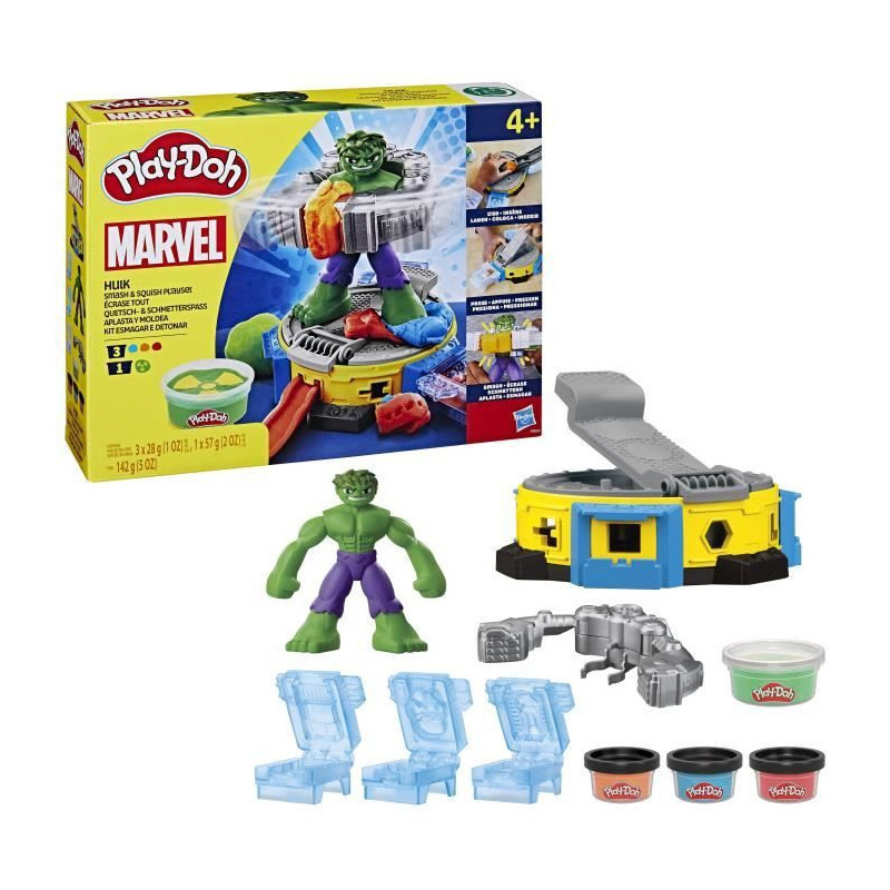 Play-Doh Hulk Smash It All, Modeling Clay Set with Hulk Figure, Ages 4