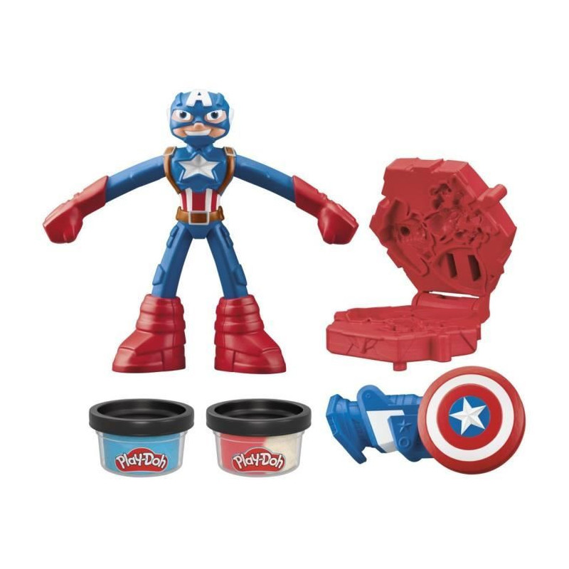 Play-Doh Captain America, Stamper Shield set with flexible figure, acc