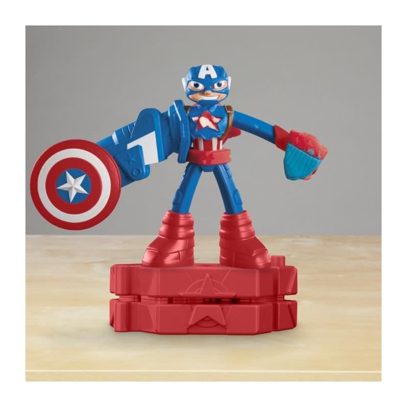 Play-Doh Captain America, Stamper Shield set with flexible figure, acc
