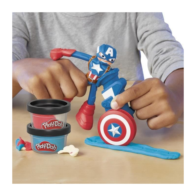 Play-Doh Captain America, Stamper Shield set with flexible figure, acc
