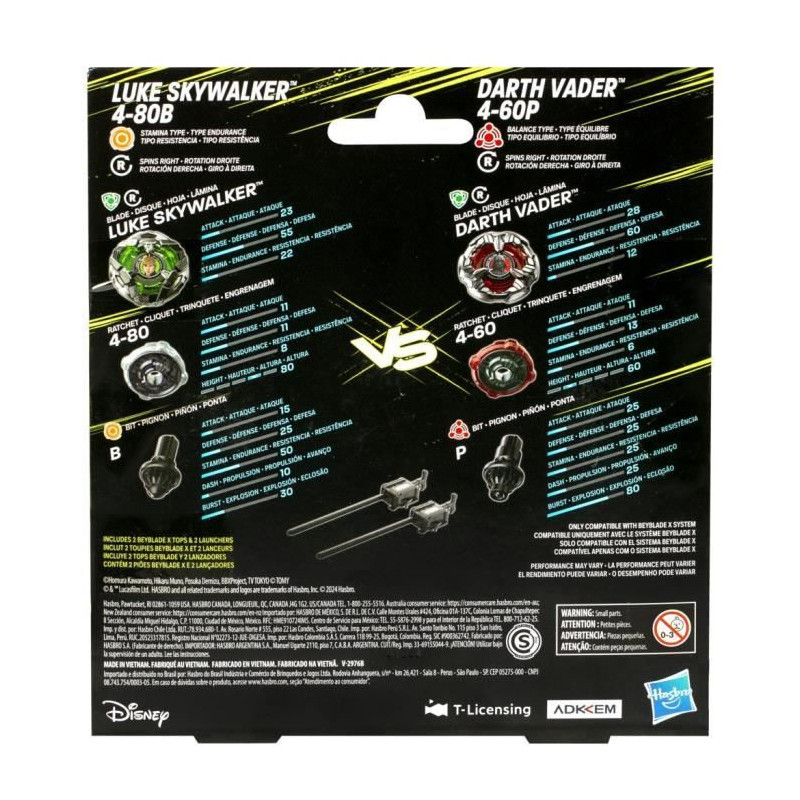 Beyblade X and Star Wars, Collab Luke Skywalker 4-80B vs. Darth Vader