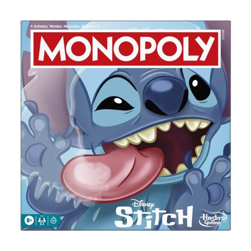 Monopoly Stitch, Board Game, 2 to 4 Players, 30 Minutes, Disney Lilo &