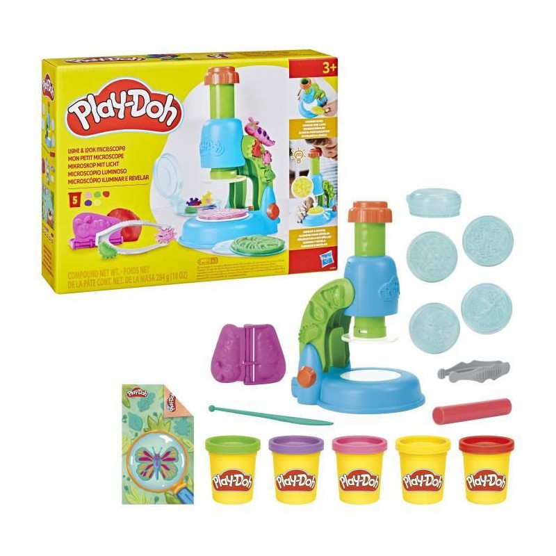 Play-Doh My Little Microscope, modeling clay, 9 accessories and 5 colo