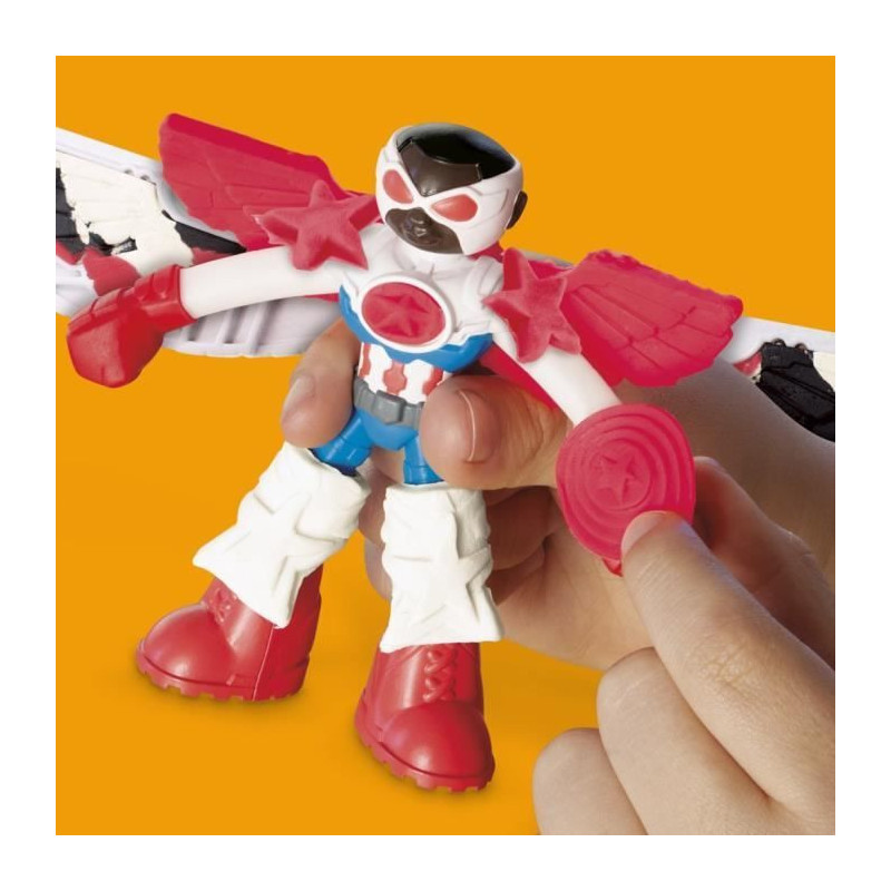 Play-Doh Captain America, Sharp Motorcycle set with flexible figure, 3