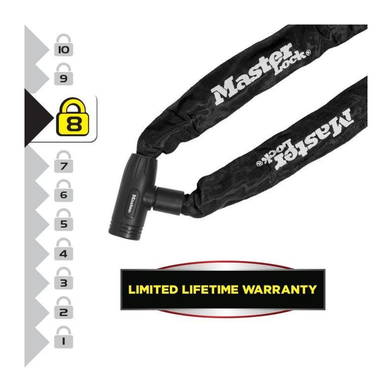 Bicycle Anti-Theft Chain - MASTER LOCK - 90 cm length - Hardened steel
