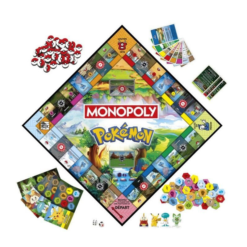 Pokémon Monopoly, board game, 2 to 4 players, games for children and