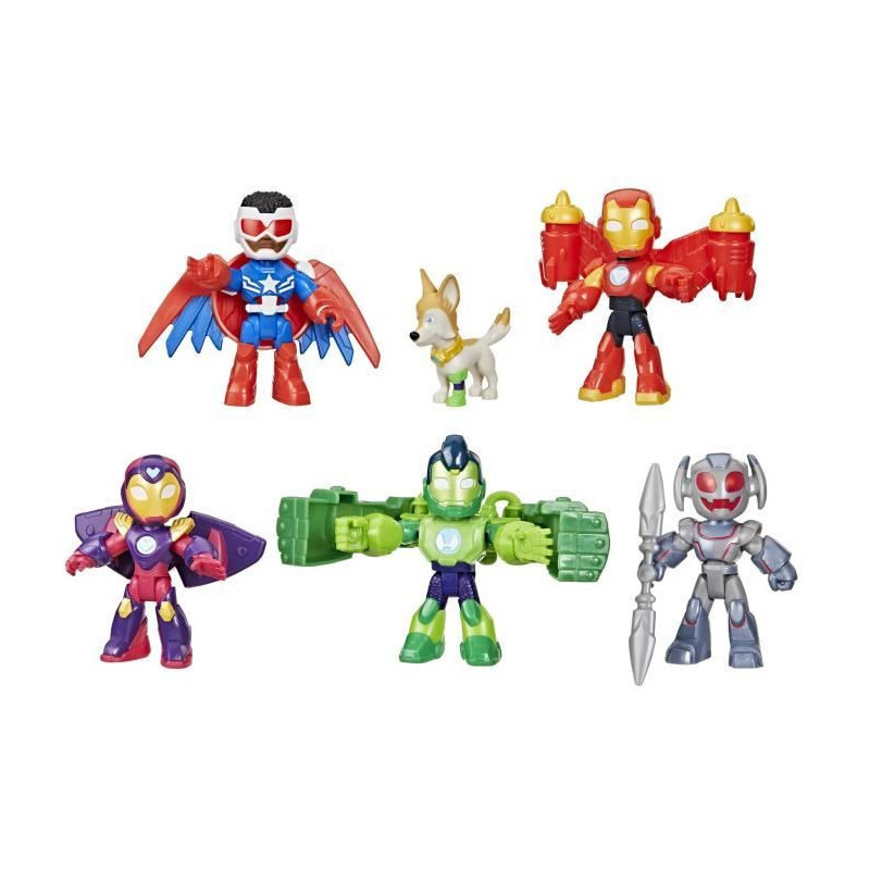 Pack of Avengers figurines in armor, Marvel Iron Man and his Awesome F