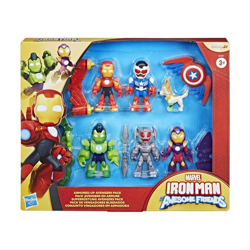 Pack of Avengers figurines in armor, Marvel Iron Man and his Awesome F