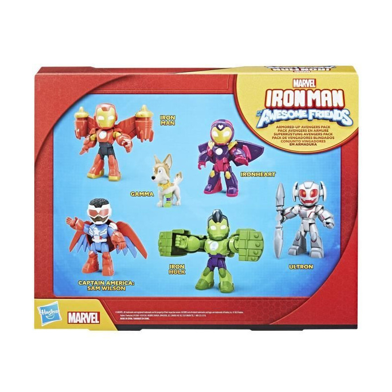 Pack of Avengers figurines in armor, Marvel Iron Man and his Awesome F