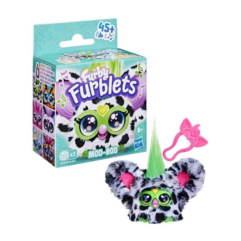 Furby Furblets Moo-Boo, Mini Electronic Plush for Girls and Boys, 45+