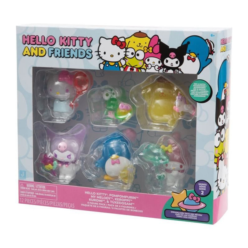 Box of 6 figurines - GPTOYS - HELLO KITTY - HKT11 - Collection - 5 cm