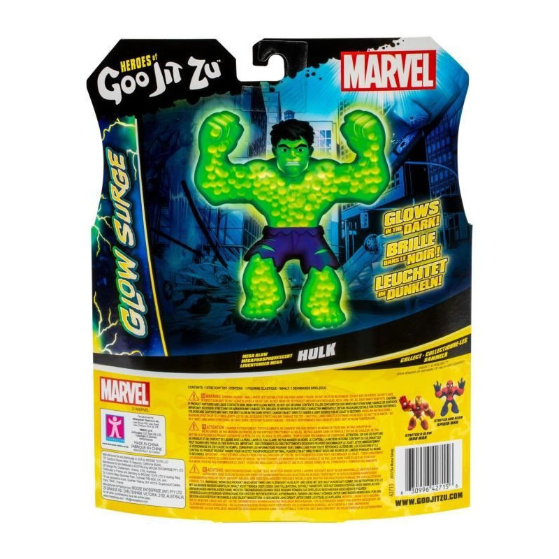 Hulk Glow Surge 11cm - HERoeS OF GOO JIT ZU - MARVEL - Luminous and ex