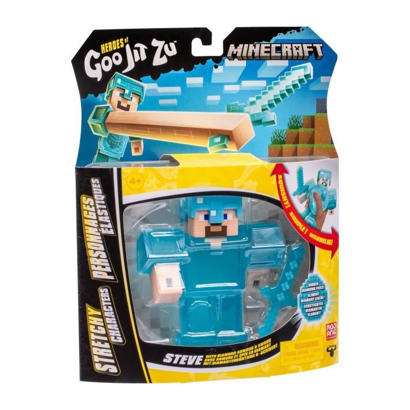 Stretchy Figure - GOO JIT ZU - Minecraft Steve - 11 cm - Elastic Textu