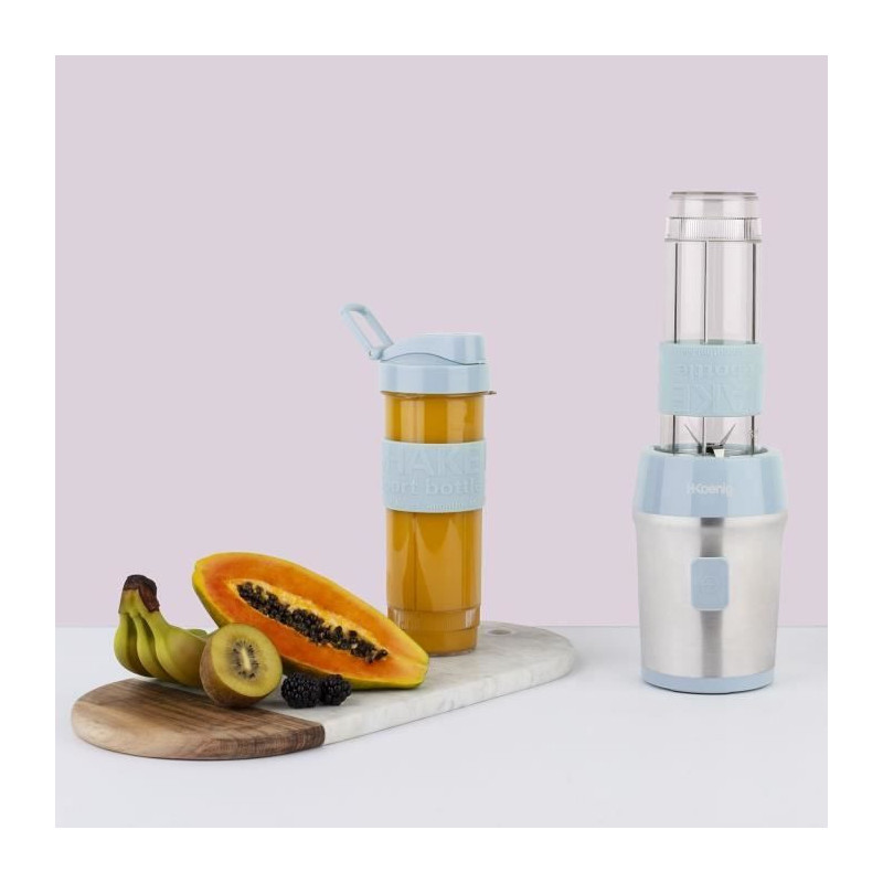 Mini blender - SMOO16 - 300 W - 570 mL - Pastel blue - 2 flasks includ