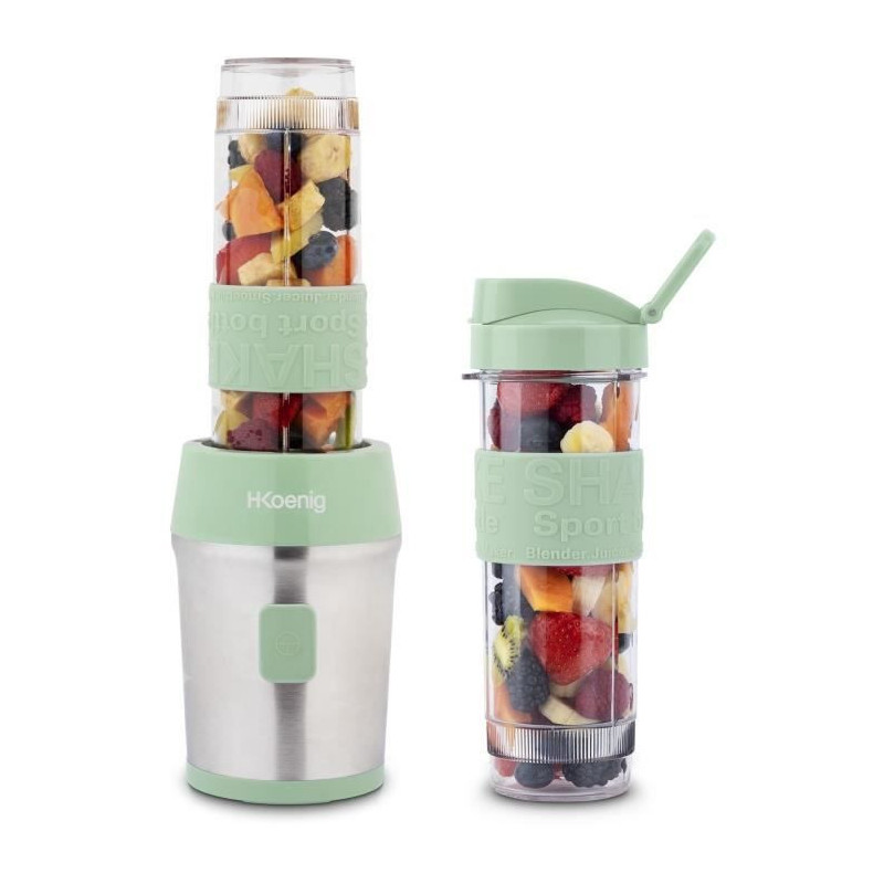 Mini blender - SMOO18 - 300 W - 570 mL - Pastel green - 2 bottles incl