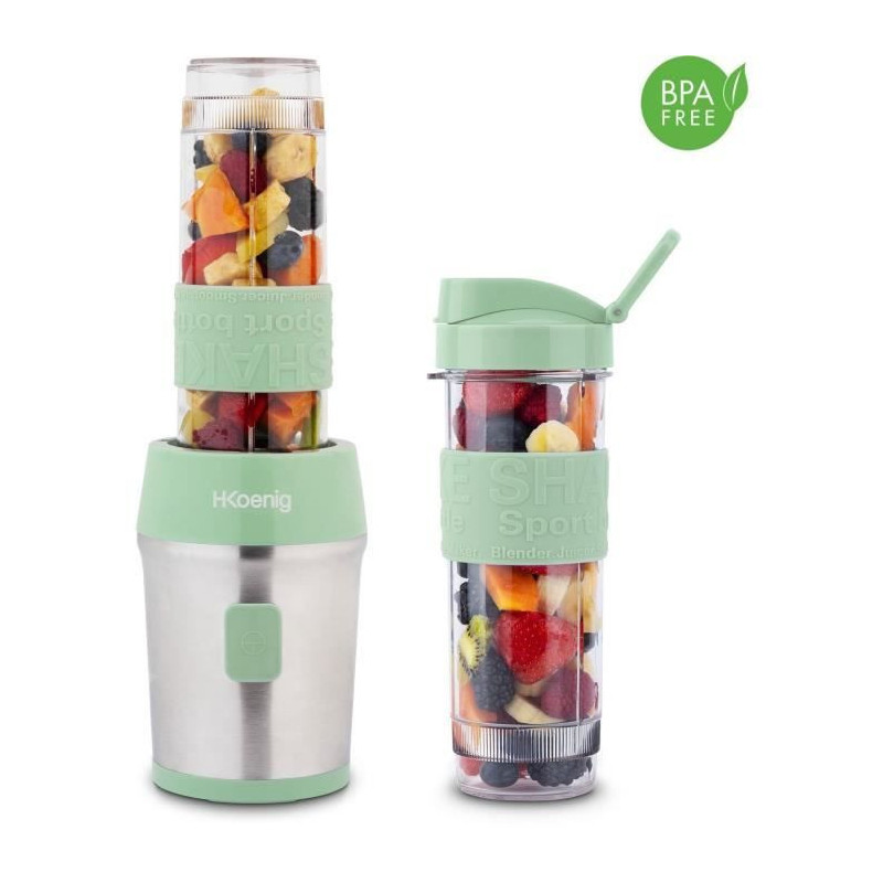 Mini blender - SMOO18 - 300 W - 570 mL - Pastel green - 2 bottles incl