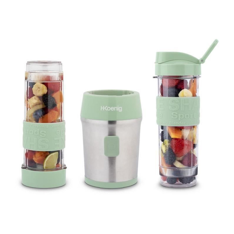 Mini blender - SMOO18 - 300 W - 570 mL - Pastel green - 2 bottles incl