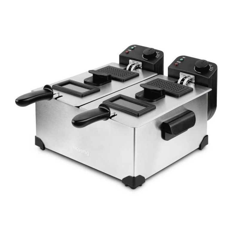 Hkoenig DFX600 - Double bin fryer 2x3l - 3600W - 2 Independent thermos