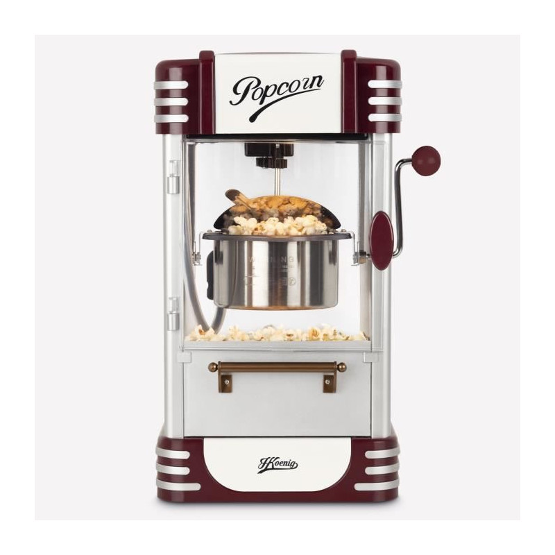 Popcorn machine - HKoeNIG - Retro design - Capacity 50g - Interior lig