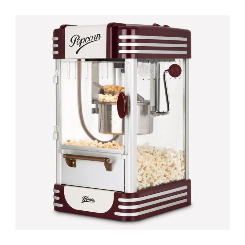 Popcorn machine - HKoeNIG - Retro design - Capacity 50g - Interior lig