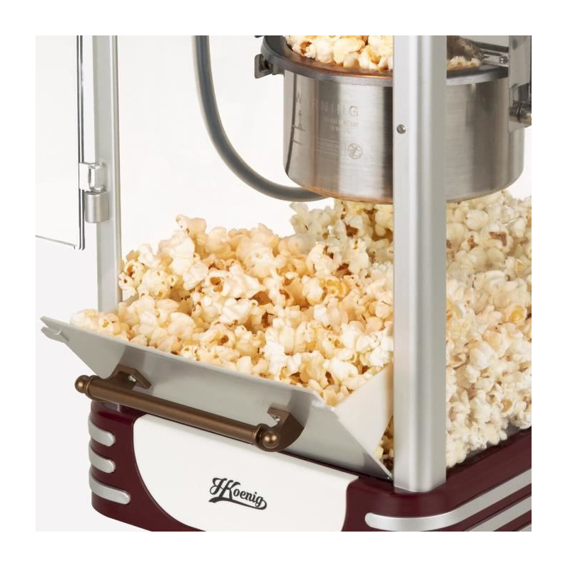 Popcorn machine - HKoeNIG - Retro design - Capacity 50g - Interior lig
