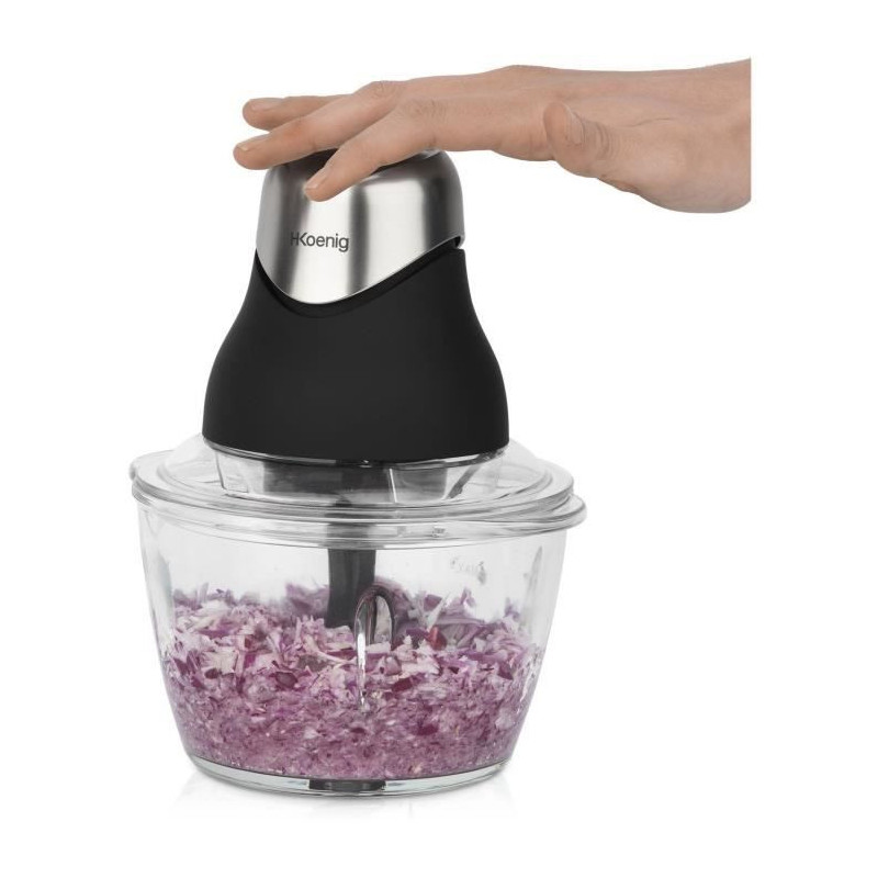 Mini electric chopper - H.Koenig - LEO8 - 320 W - 1 L glass bowl - Sta