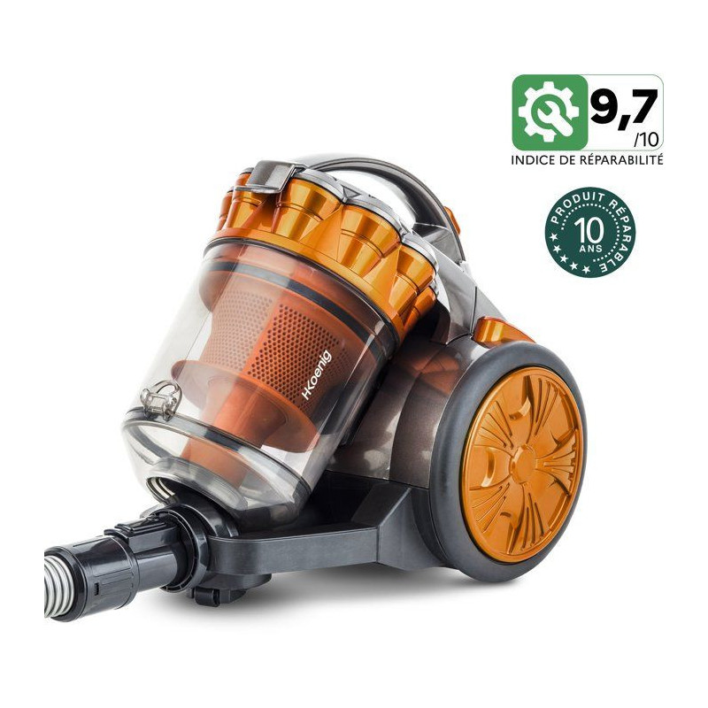 HKoeNIG Compact + bagless multicyclonic vacuum cleaner - Aluminum tele