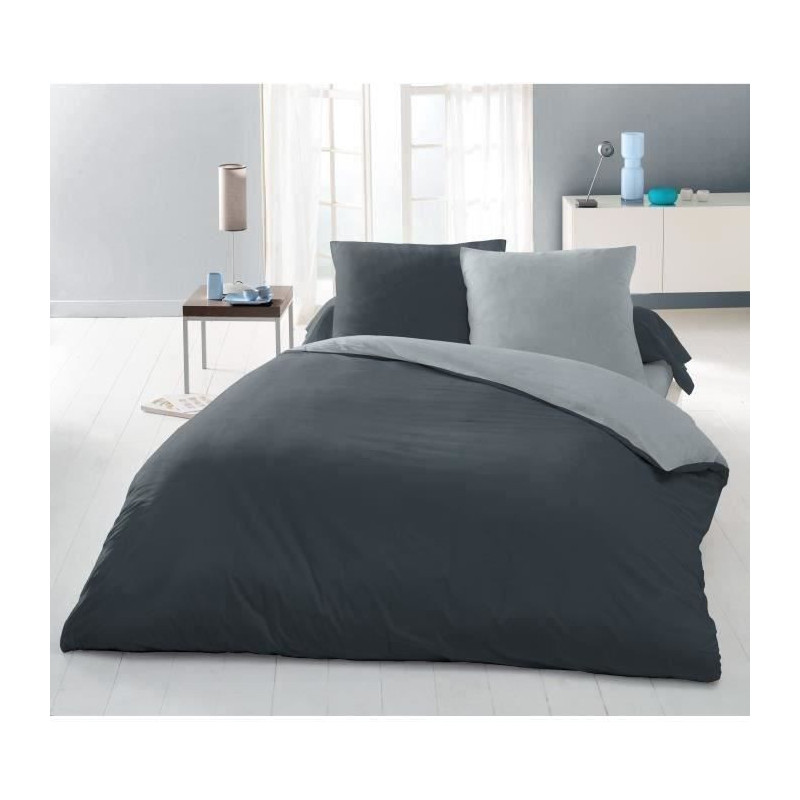 Duvet cover set for 2 people - 220x240 cm - 100% Cotton - Two-tone lig