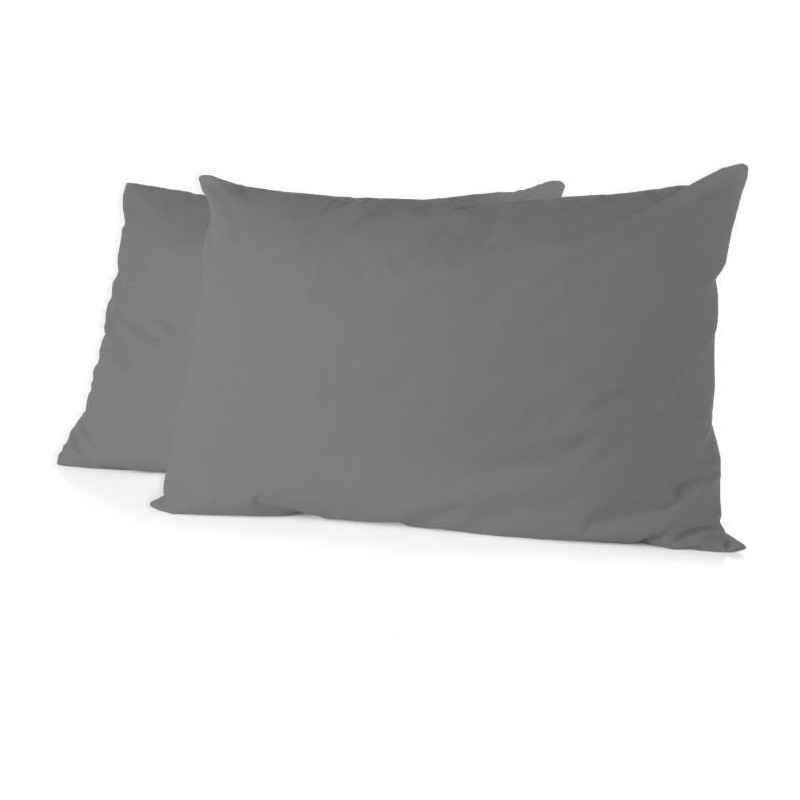 Set of 2 pillowcases - HOME LINGE PASSION - 50 x 70 cm - Anthracite gr