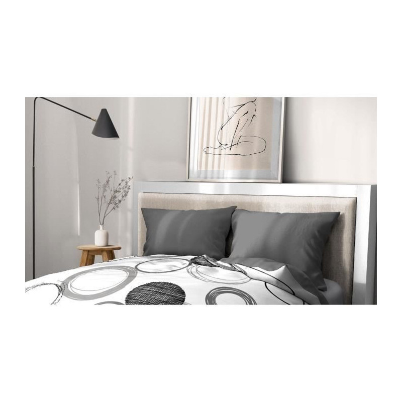 Set of 2 pillowcases - HOME LINGE PASSION - 50 x 70 cm - Anthracite gr